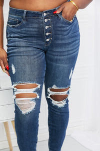 Britney Distressed Button Fly Judy Blue Jeans