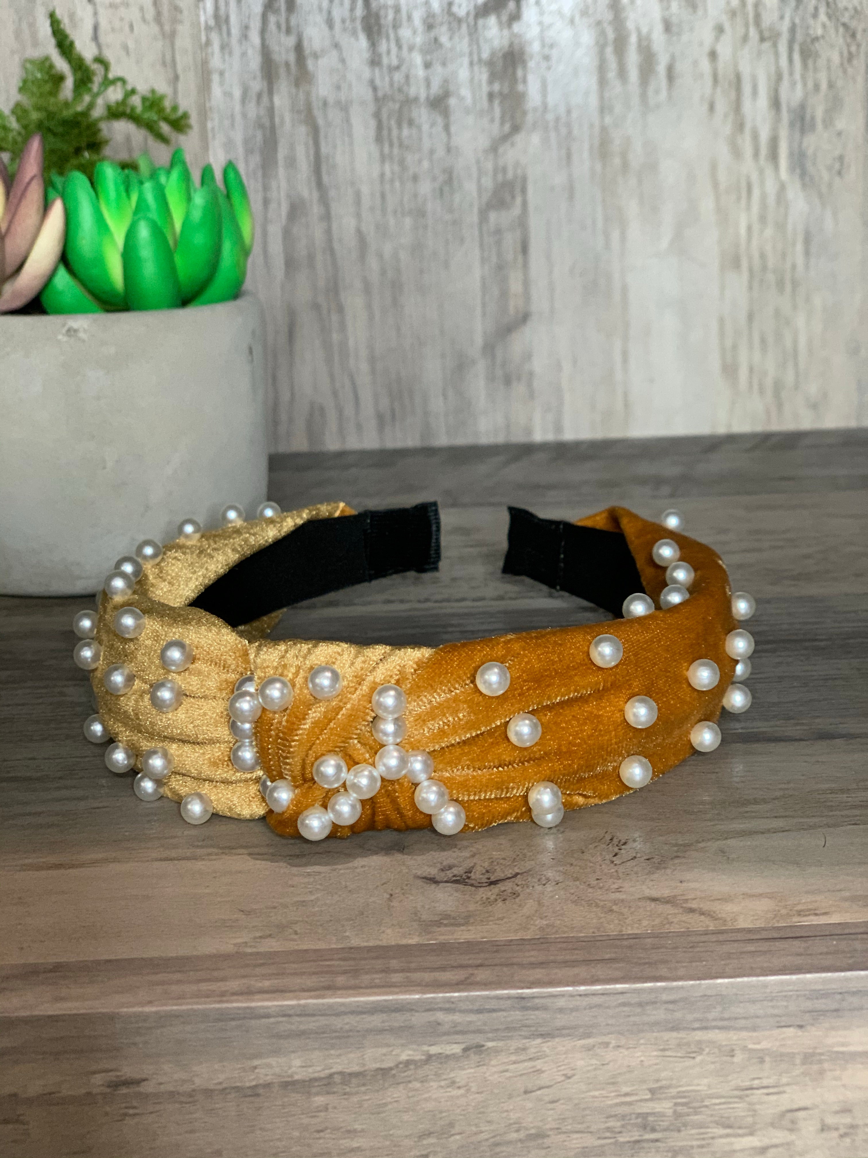 Blair Beaded Velvet Knot Headbands