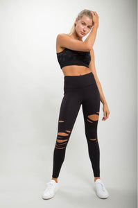 Mono B Black Laser Cut Leggings 2.0