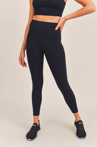 Mono B Black Essential High Waist Semi-Crop Leggings